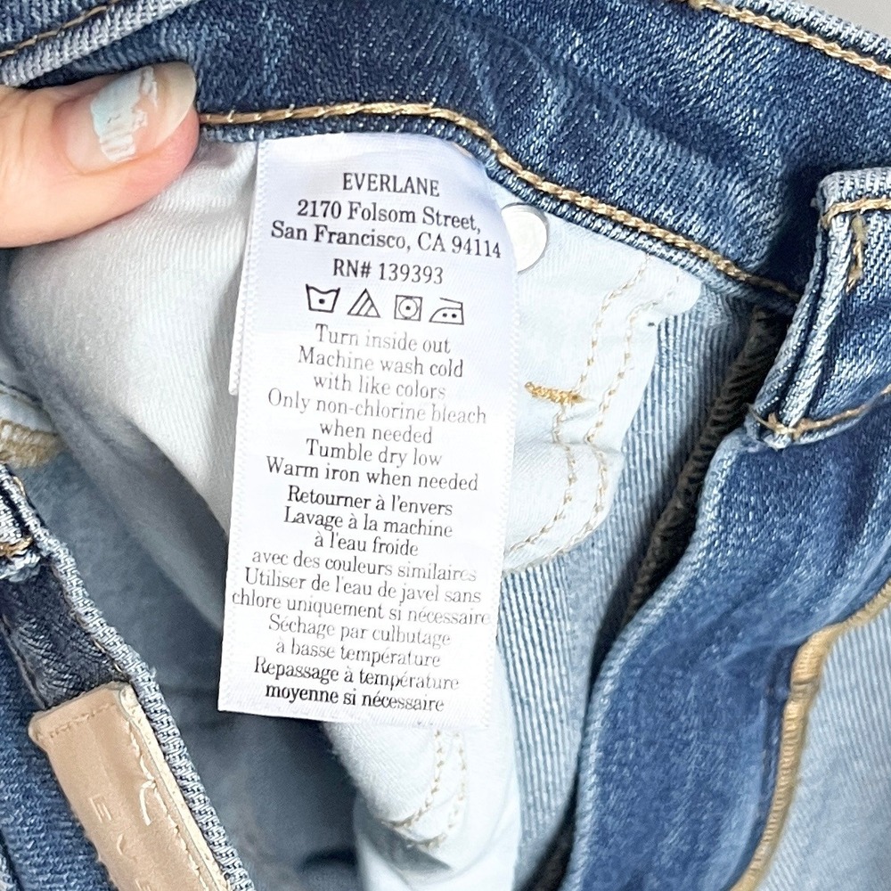 Everlane The Super Soft Relaxed Jean Blue Organic Cotton Denim Mid Rise Size 29 - Picture 4 of 12